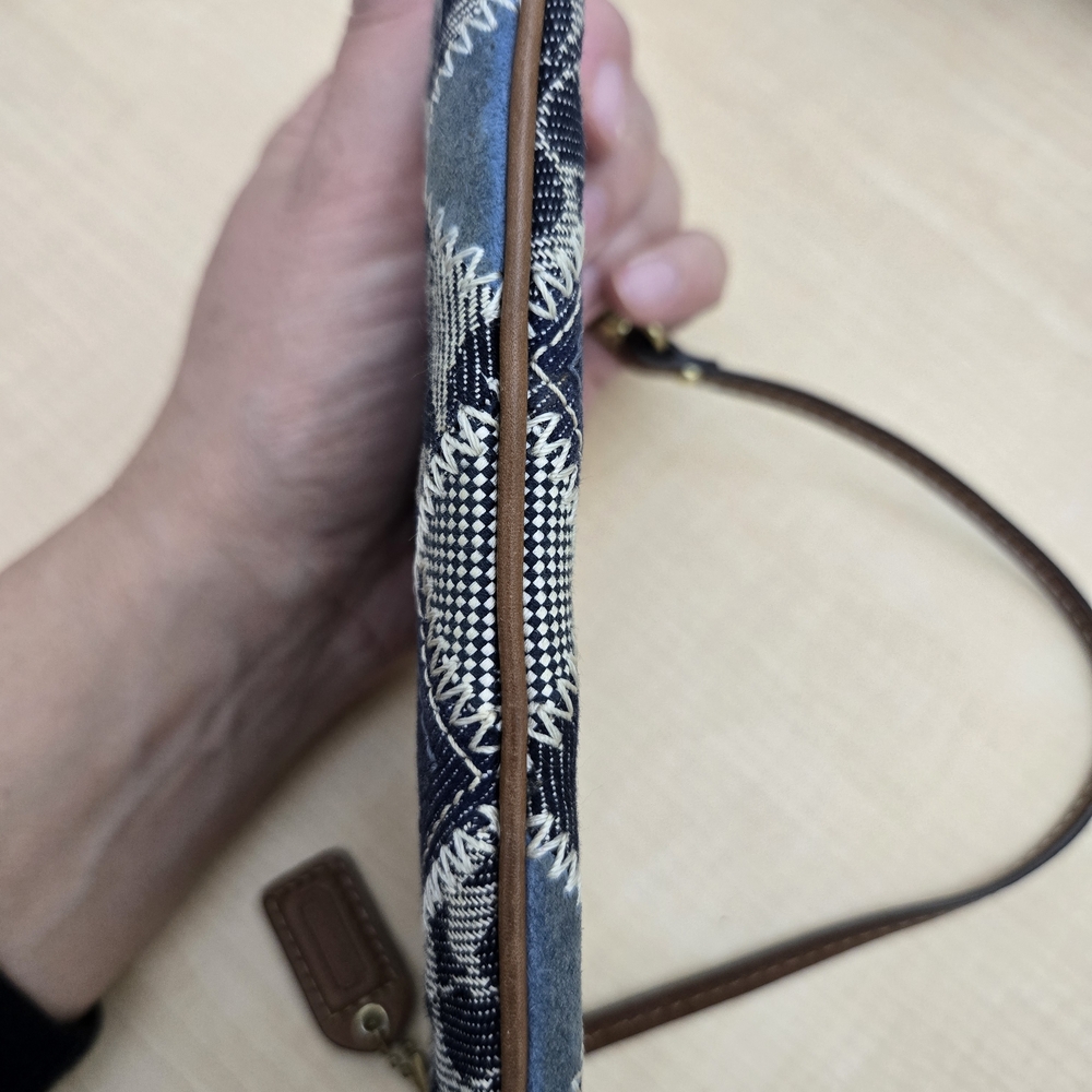 Signature Coach Denim Patchwork Wristlet - Picture 2 of 8